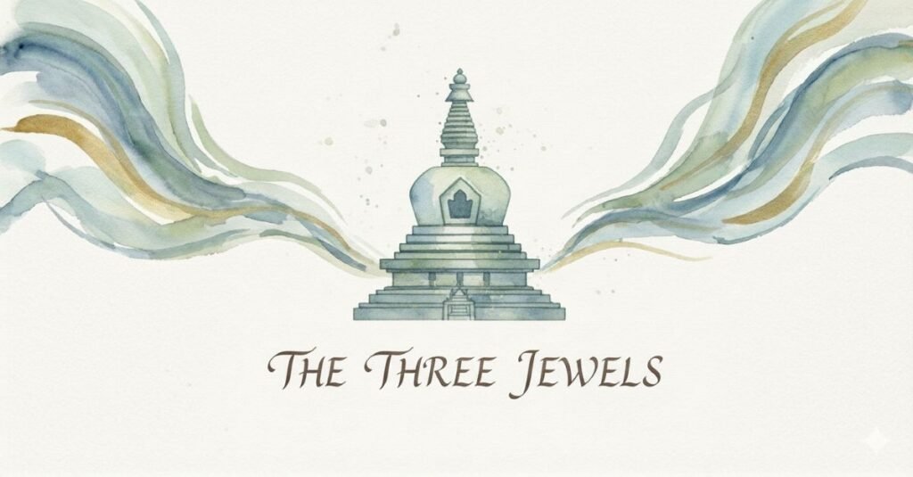 The Three Jewels - an image of a Stupa